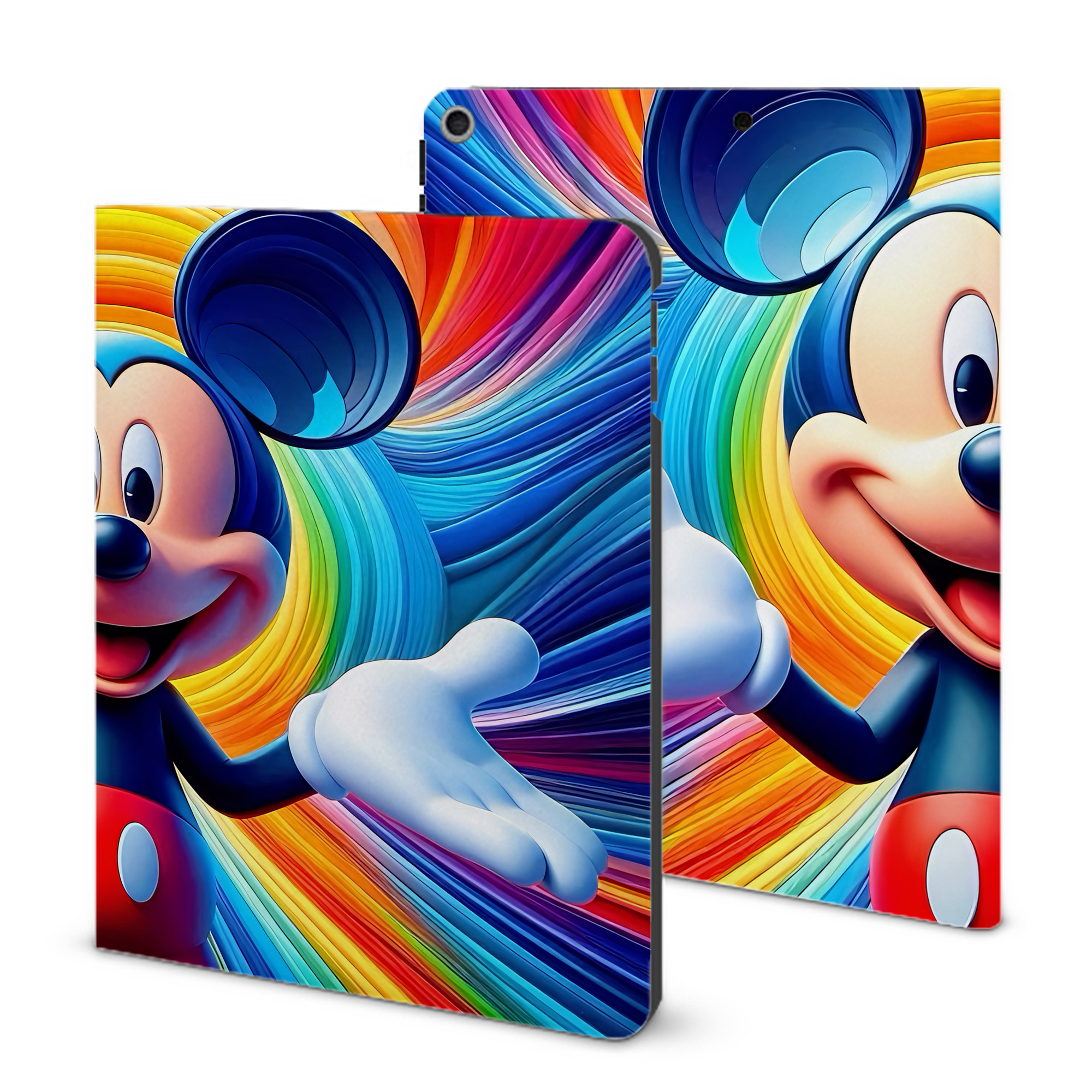 ミッキーマウス Mickey Mouse IPad ケース ブック型 PUレザー TPU 耐衝撃 軽量 薄型 ペン収納なし 全面保護 IPad 各モデル対応
